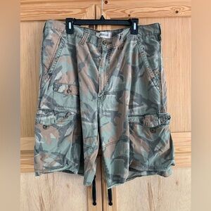 Levi's Workwear Green and Brown Cargo Shorts Durable Cotton Blend Sz W42